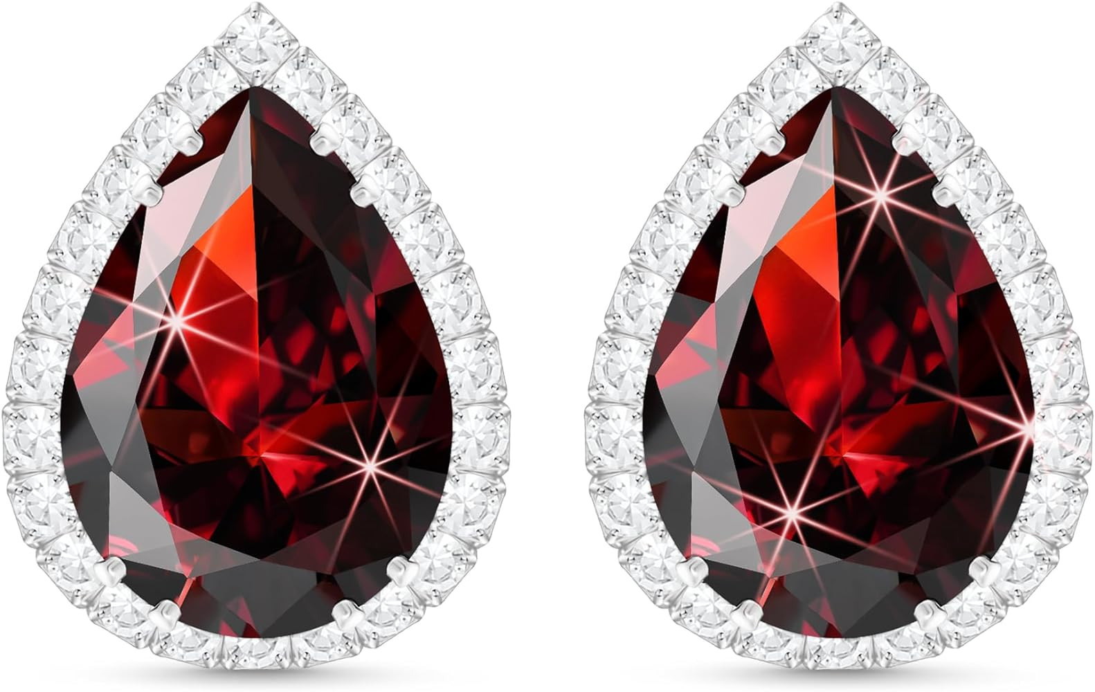 Linawe Women Stud Earrings, Teardrop Diamond Moissanite Cubic Zirconia Earrings Studs Rhinestone ... | Amazon (US)