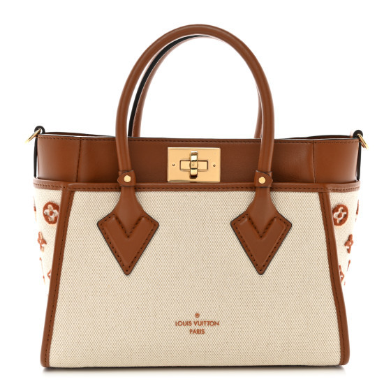 Canvas Calfskin Monogram On My Side PM Caramel Tan | FASHIONPHILE (US)