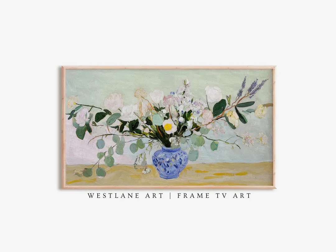 Botanical Wild Flowers Samsung FRAME TV Art, Pastel Country Cottagecore Instant Decor, Charming T... | Etsy (US)