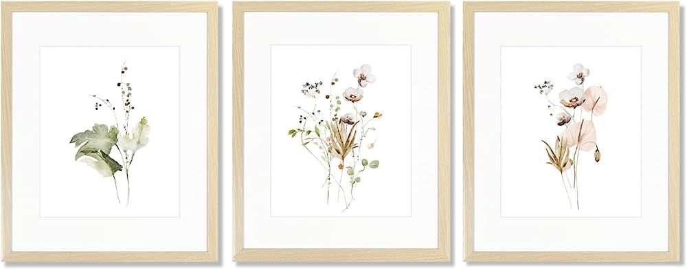 Botanical Wall Art Framed, Farmhouse Plant Wall Decor Prints Watercolor Floral Botanical Pictures... | Amazon (US)