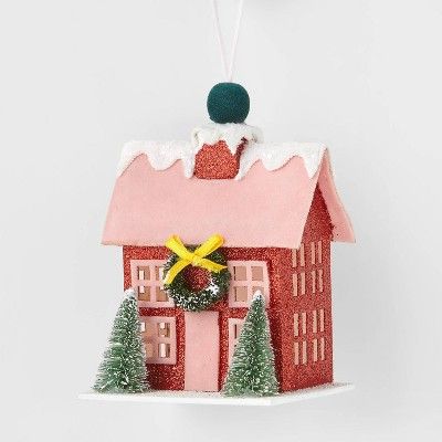 Paper Sparkle A-Frame House Christmas Tree Ornament Pink - Wondershop™ | Target