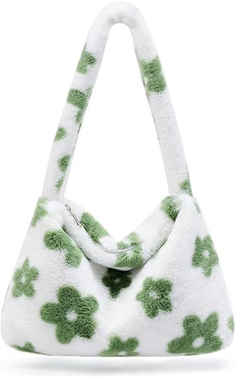 Fluffy Furry Tote Bag Large Fuzzy Bag Cute Plush Bag Zipper Women Girl Faux Fur Shoulder Handbag ... | Amazon (US)