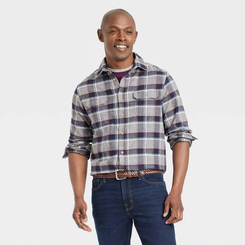Men's Midweight Flannel Button-Down Shirt - Goodfellow & Co™ | Target