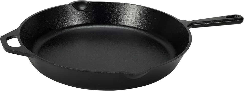 Amazon Basics Pre-Seasoned Cast Iron Skillet, Heavy-Duty & Large, 15-Inch, Black | Amazon (US)