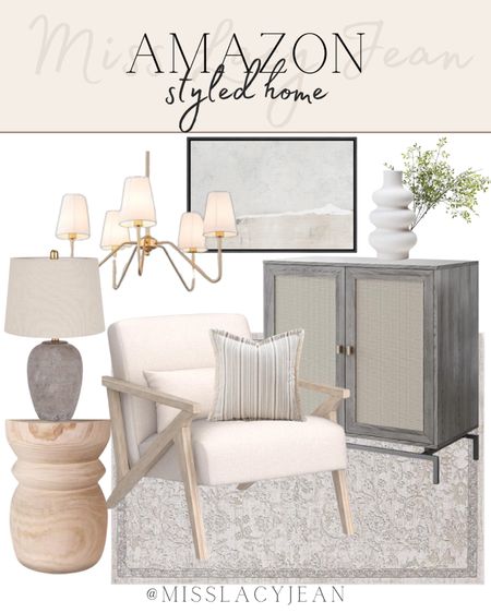 Amazon styled home includes small cabinet, area rug, side table, accent chair, throw pillow, table lamp, chandelier, wall art, vase, faux greenery.

Home decor, styled home, Amazon finds, Amazon home finds

#LTKfindsunder100 #LTKstyletip #LTKhome