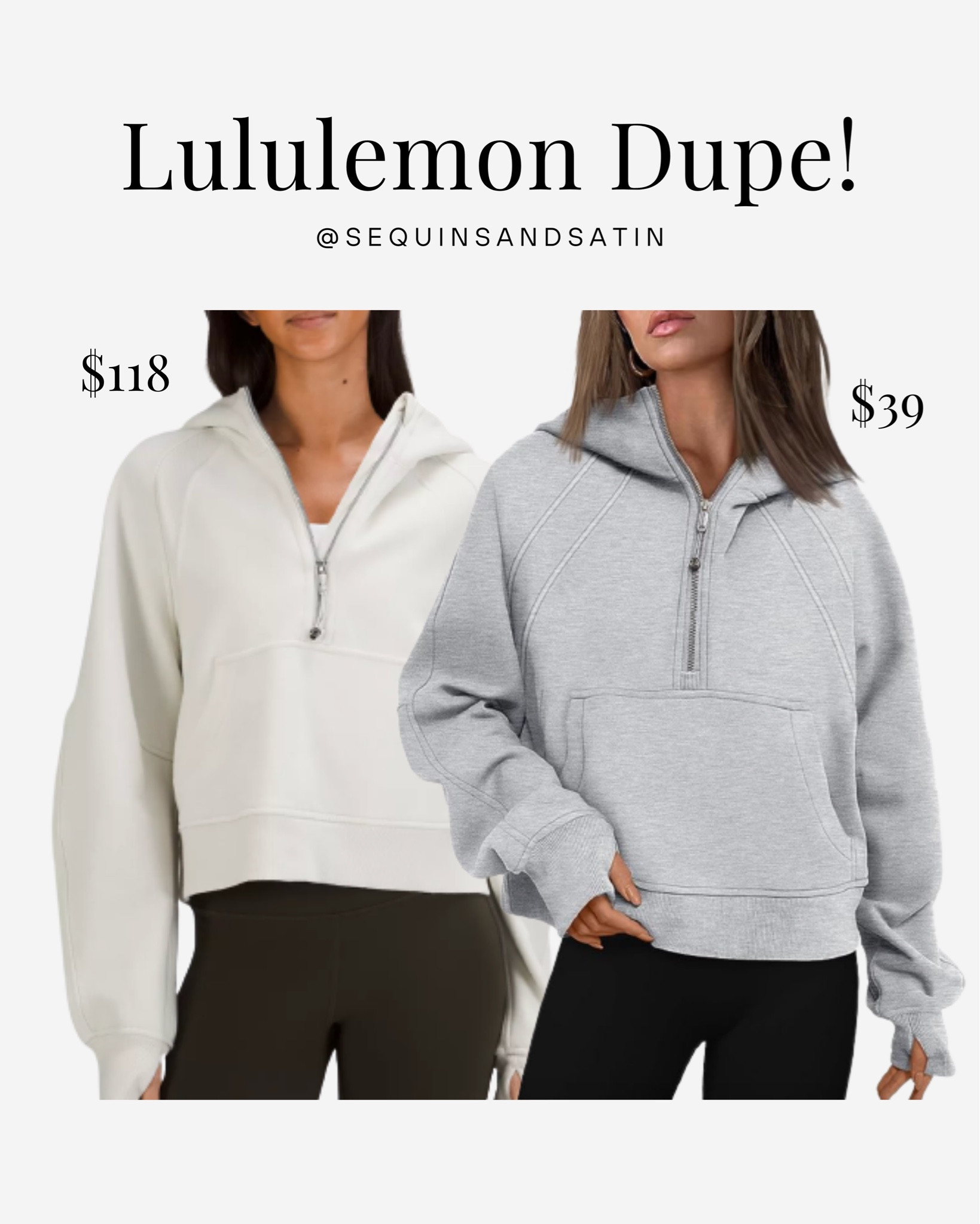 Lululemon Scuba Full-Zip hoodie jacket dupe?!