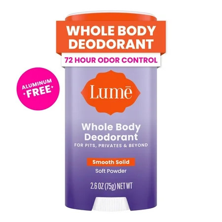 Lume Whole Body Women’s Deodorant - Smooth Solid Stick - Aluminum Free - Soft Powder - 2.6oz | Walmart (US)