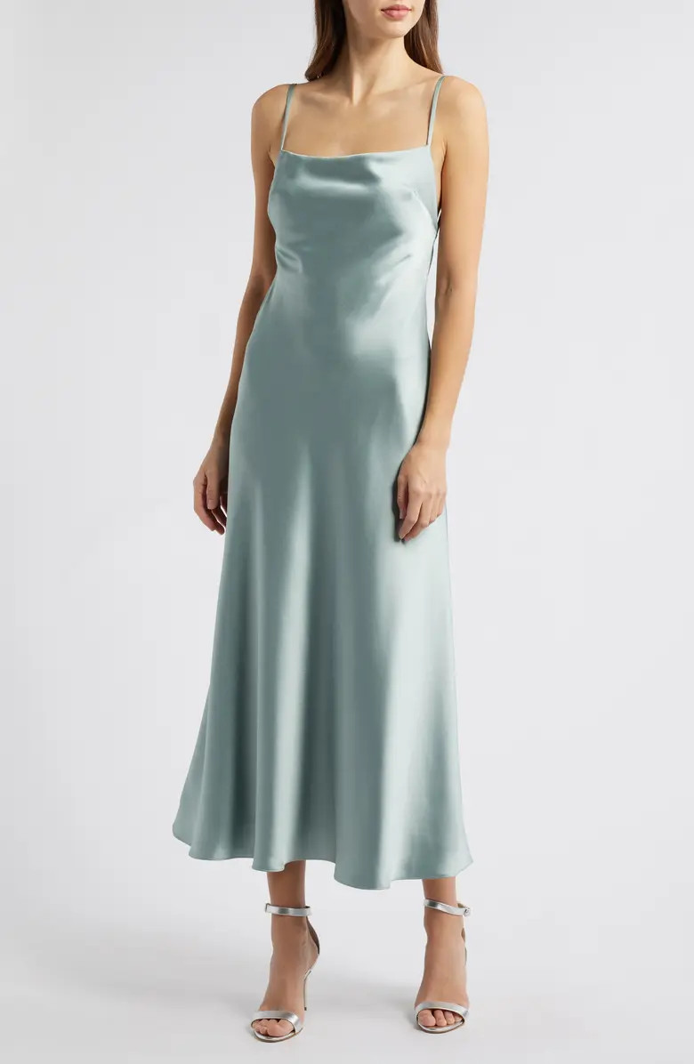 Amsale Andy Satin Midi Cocktail Dress | Nordstrom | Nordstrom