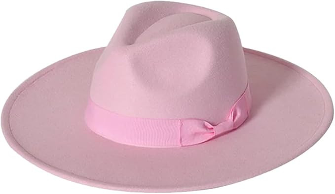 Men's Soft Fedora Hat Jazz Hat Bow Hat Peach Heart Brim Soft Jazz Hat | Amazon (US)