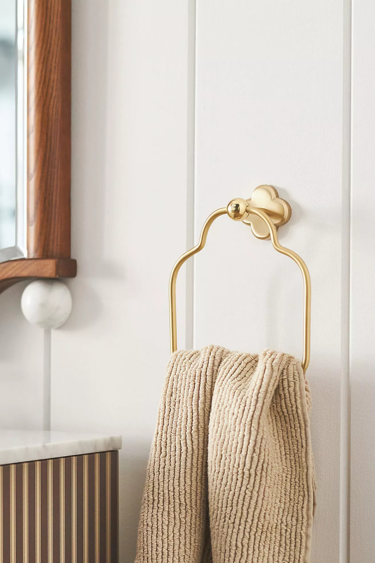 Quinn Clover Brass Towel Ring | Anthropologie (US)