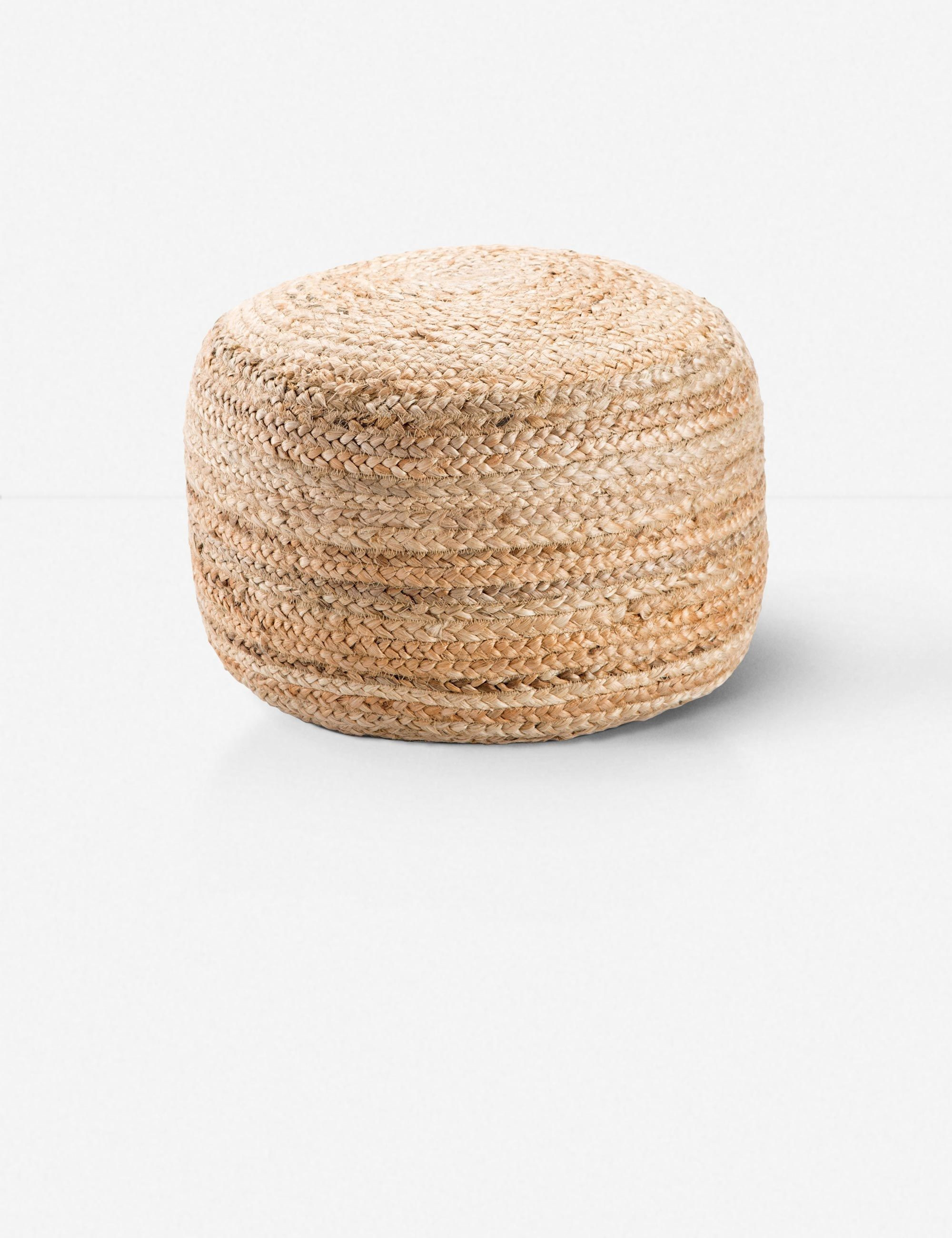 Patan Round Pouf, Natural | Lulu and Georgia 