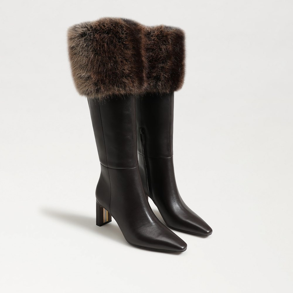 Sylvia Cozy Wide Calf Fur Cuff Knee High Boot | Sam Edelman