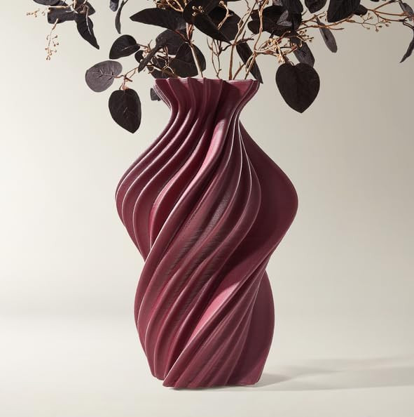 Z Gallerie Flame Deep Red Porcelain Vase,Twisted Flame-Inspired Sculptural Vases, Architectural D... | Amazon (US)