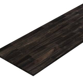 Interbuild 6 ft. L x 25.5 in. D, Acacia Butcher Block Standard Countertop in Espresso with Square... | The Home Depot