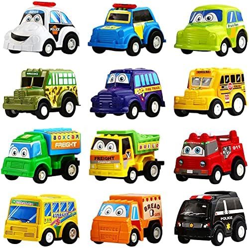 Pull Back Car, 12 Pack Assorted Mini Plastic Vehicle Set,Funcorn Toys Pull Back Truck and Car Toy... | Amazon (US)