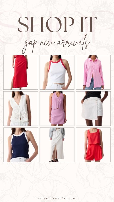 Gap new arrivals! Casual summer items. Workwear looks summer workwear sets.
sized down to an xs in the tanks
tops: usual smalls 
white denim skirt & red linen midi skort: 26/2
all other bottoms: wish i did a 25/0


#LTKStyleTip #LTKFindsUnder100 #LTKWorkwear