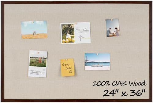Fun Memories Cork Board Bulletin Board for Office, 24" x 36" Oak Wooden Framed Corkboard, Wall Mo... | Amazon (US)