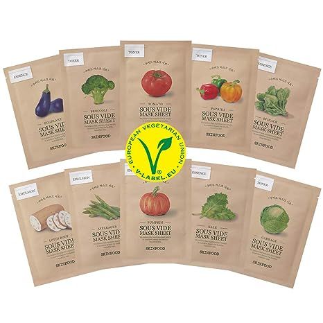 SKINFOOD SOUS VIDE Sheet Masks for Face - 10 Packets of Food Intensive Moisturizing and Nourishin... | Amazon (US)
