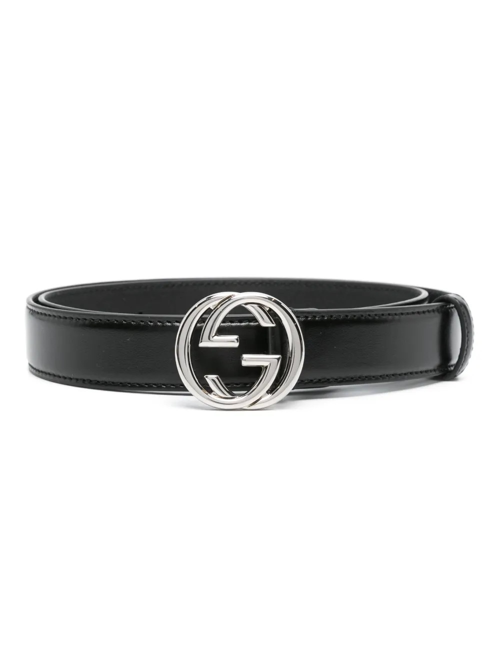 Gucci Interlocking G-buckle Leather Belt - Farfetch | Farfetch Global
