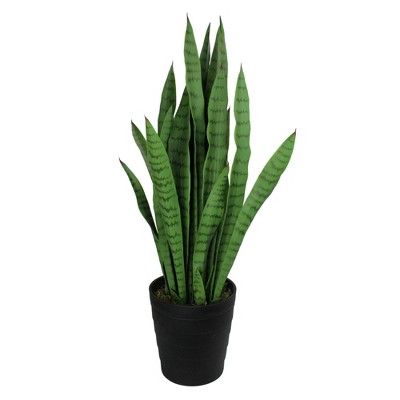 Northlight 35" Artificial Indoor Potted Snake Plant - Two Tone Green | Target