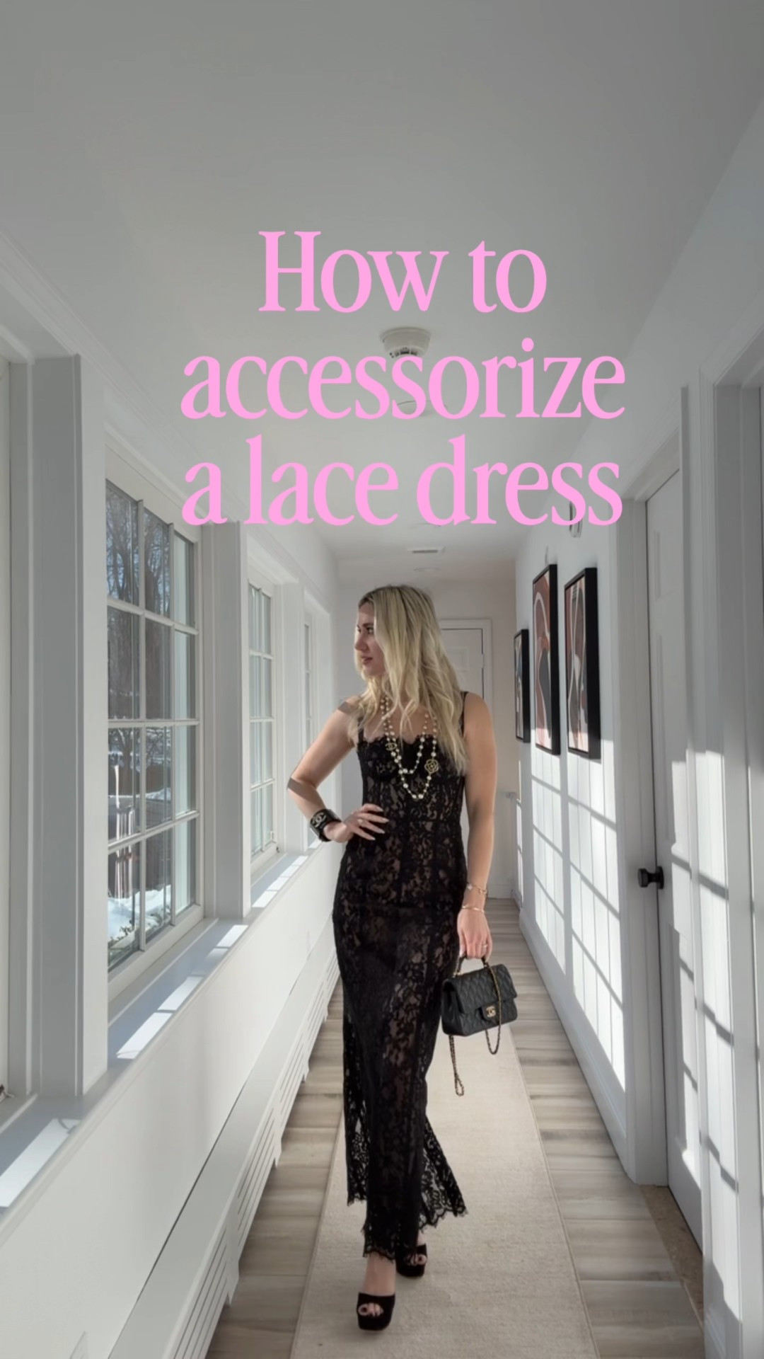 How to accessorize a lace dress

Mine is from Helsa - I’m 5’5 and I am  wearing XS and find it true to size 

My shoes are jimmy choo max but they are old and sold out. Added some similar options below :)

Accessories are Chanel 