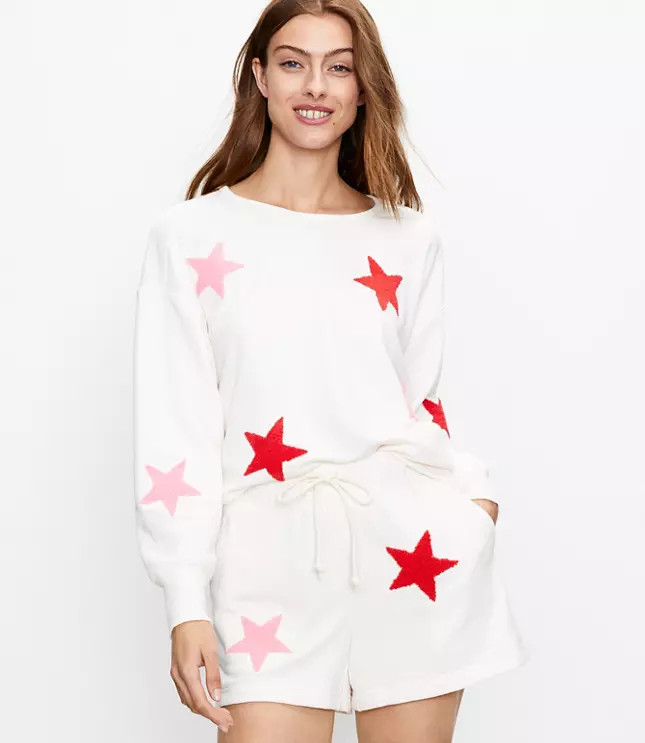 Lou & Grey Star Cozy Cotton Terry Sweatshirt | LOFT