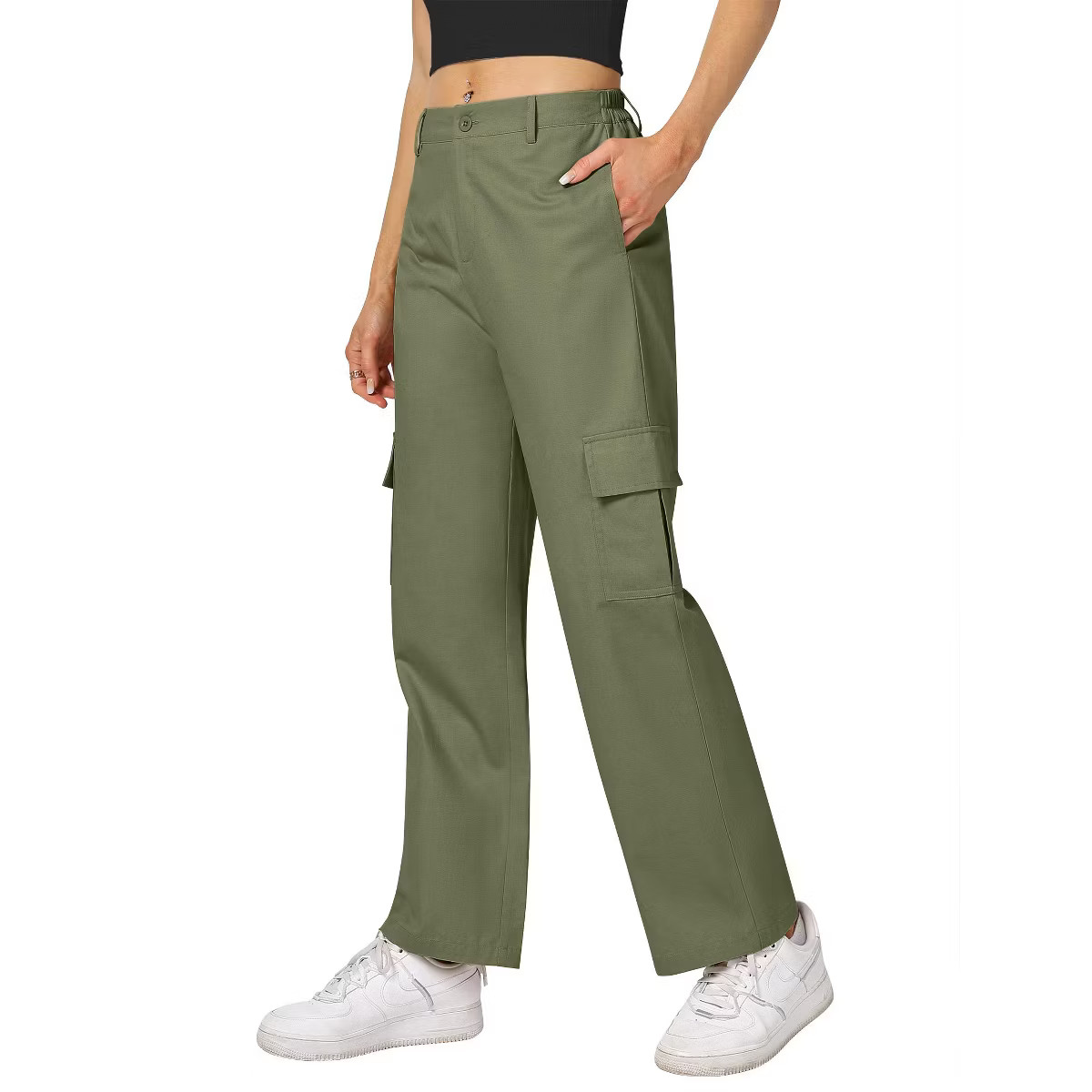 Cargo Pants Women Baggy Casual High Waisted Straight Leg Pants Loose Trousers with Pockets | Target