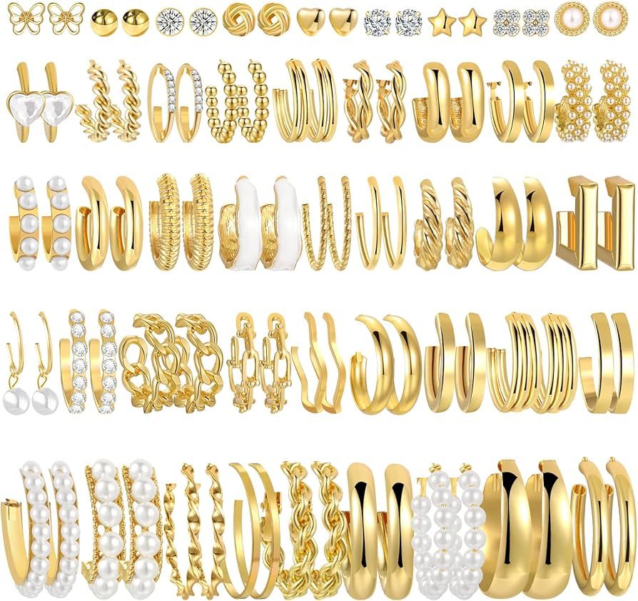 42 Pairs Gold Hoop Earrings Set for Women Fashion, Amazon Prime Day, Amazon Finds ... | Amazon (US)