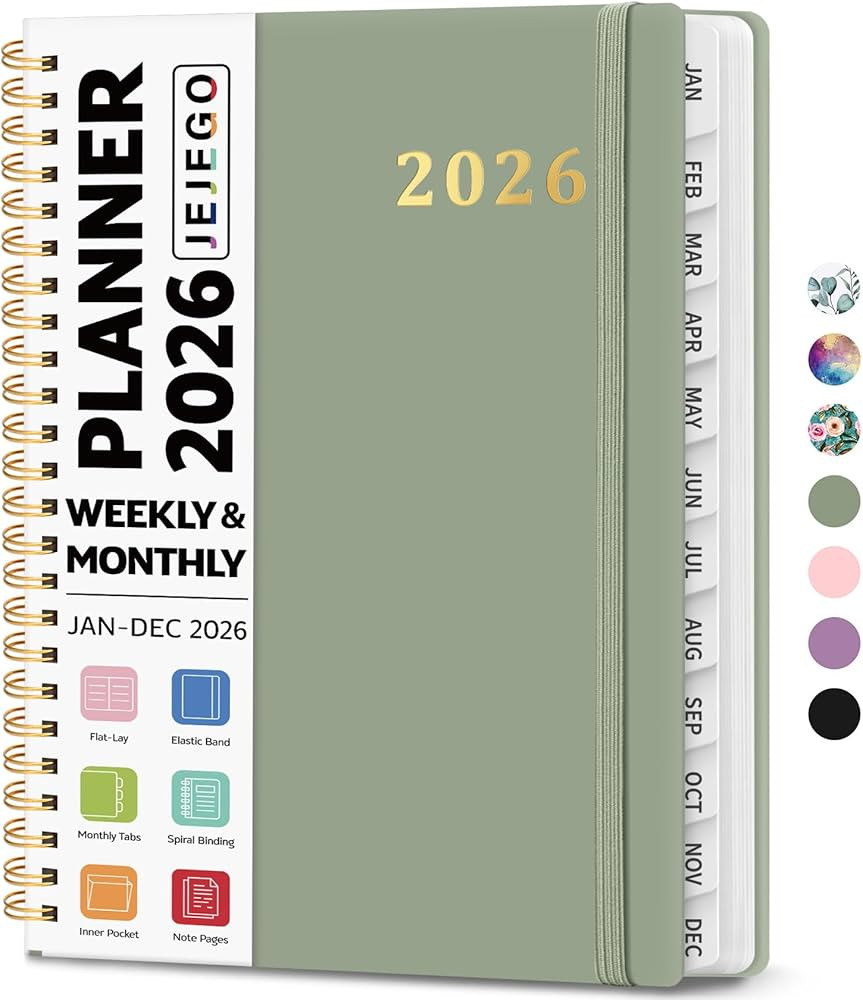 2026 Planner, Weekly and Monthly Calendar Planner Book, January 2026 - December 2026, Hardcover S... | Amazon (US)