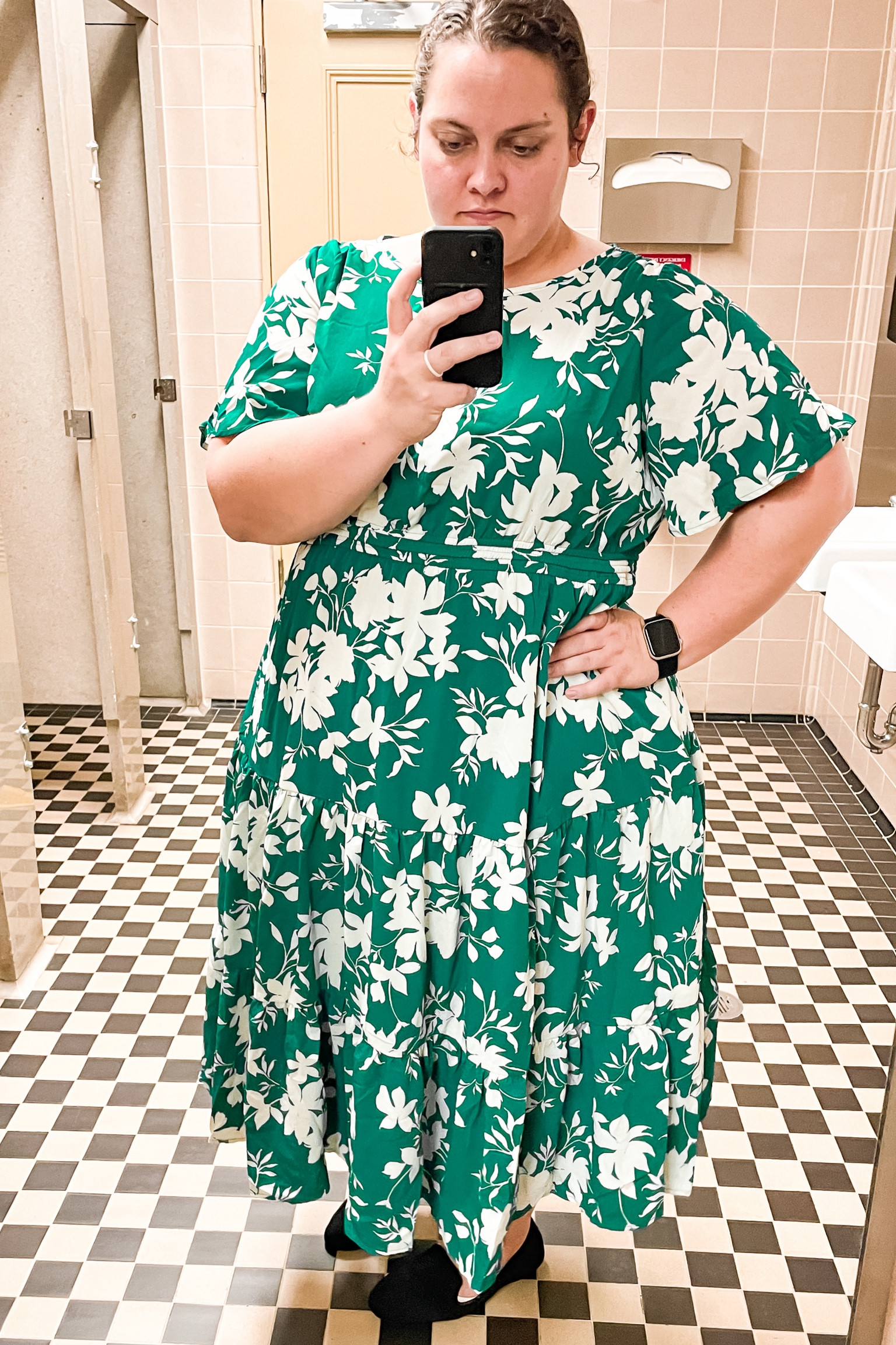 Work wear, summer dress, floral dress, tea length dress, plus-size dress, plus-size work wear, plus-size business casual

#LTKunder100 #LTKworkwear #LTKcurves