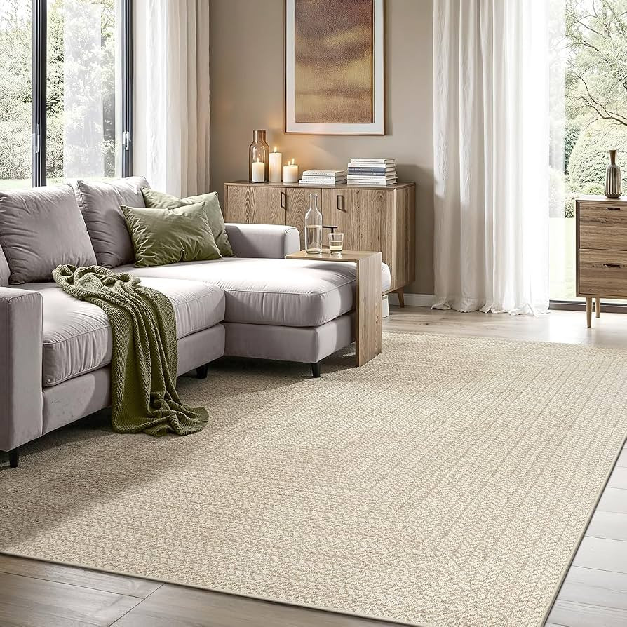the carpet Kansas - robust indoor and outdoor carpet in natural jute look, weatherproof, suitable... | Amazon (UK)