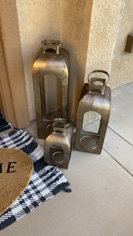 These gorgeous gold lanterns come in 4 sizes and they are 30% off today! Can be used inside or outside. I love the soft gold color and the large scale of them! Also come in black.

#target #targethome 

Gold lanterns. Black lanterns. Gold home decor. Patio decor. Backyard decor. Outdoor decor. Front porch decor. Summer porch.

#LTKsalealert #LTKFind #LTKhome