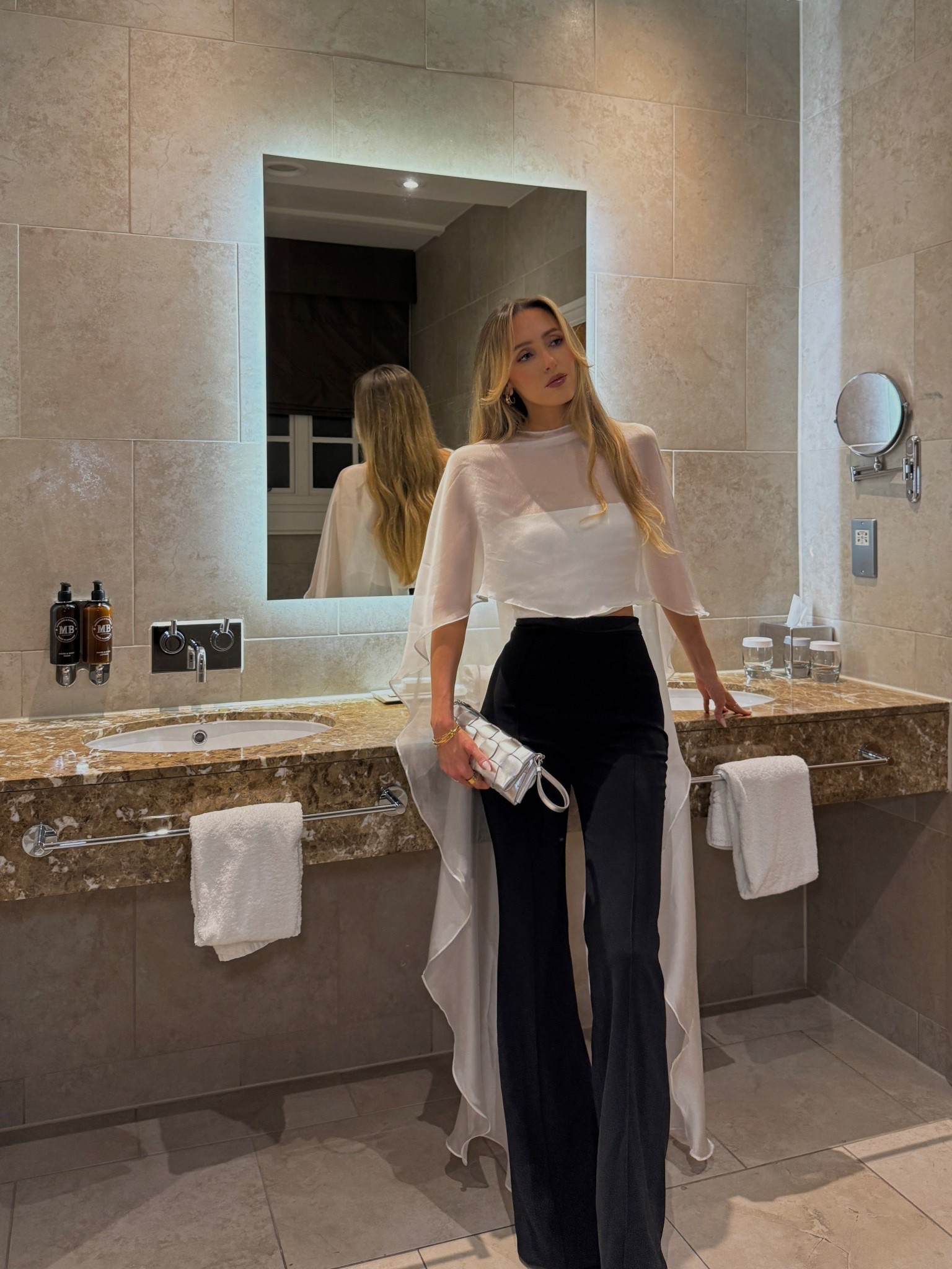 A evening look elevated with a white cape top. Exact bag is from Polene 

#LTKuk #LTKstyletip #LTKluxury