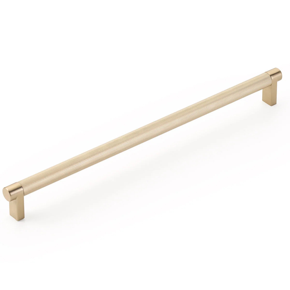 Emtek Select Cabinet Pull 12" Center-to-Center w/ Rectangular Stem & Knurled Bar | Wayfair | Wayfair North America