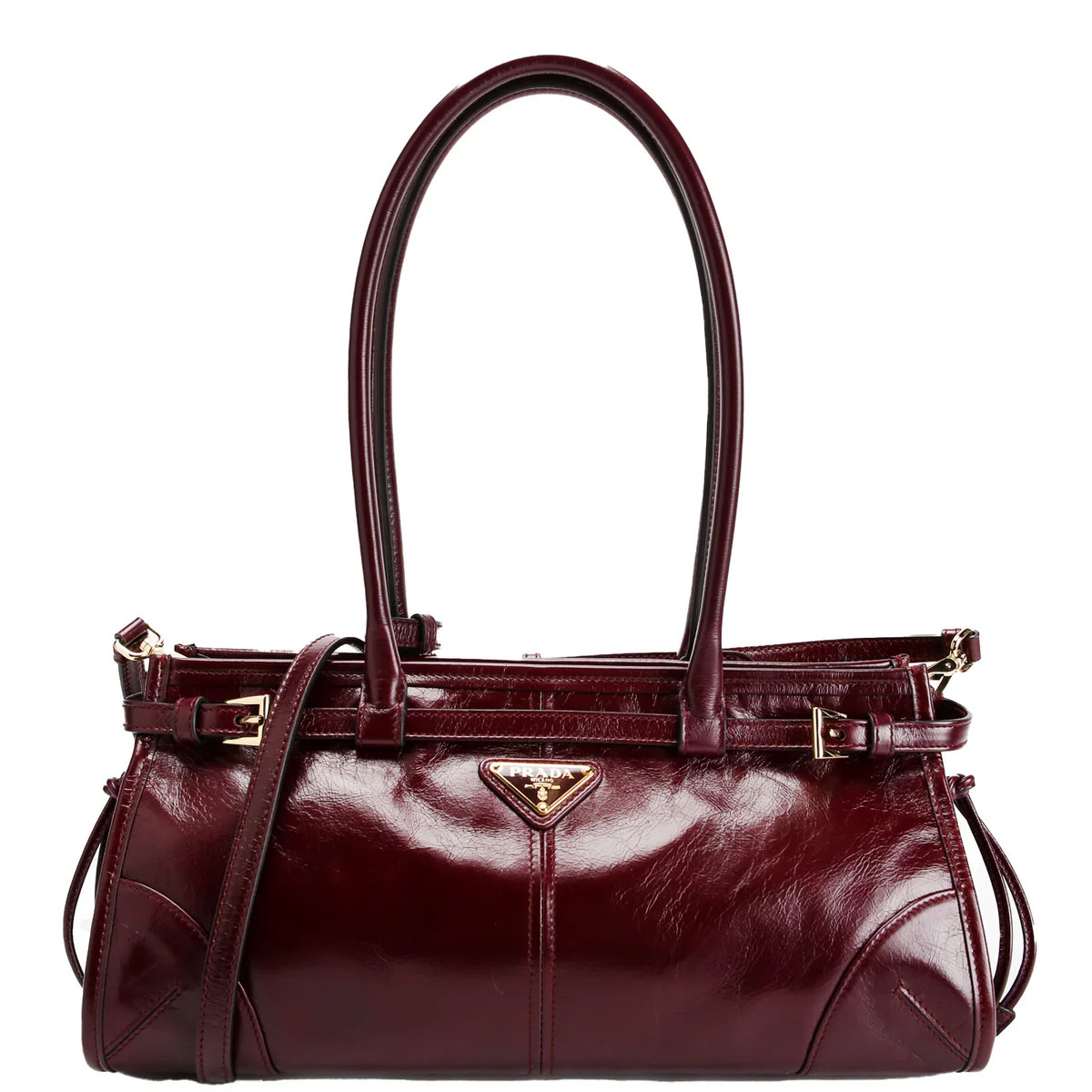1BA426 Bonnie Medium Calfskin Shoulder Bag Maroon | Keeks Designer Handbags