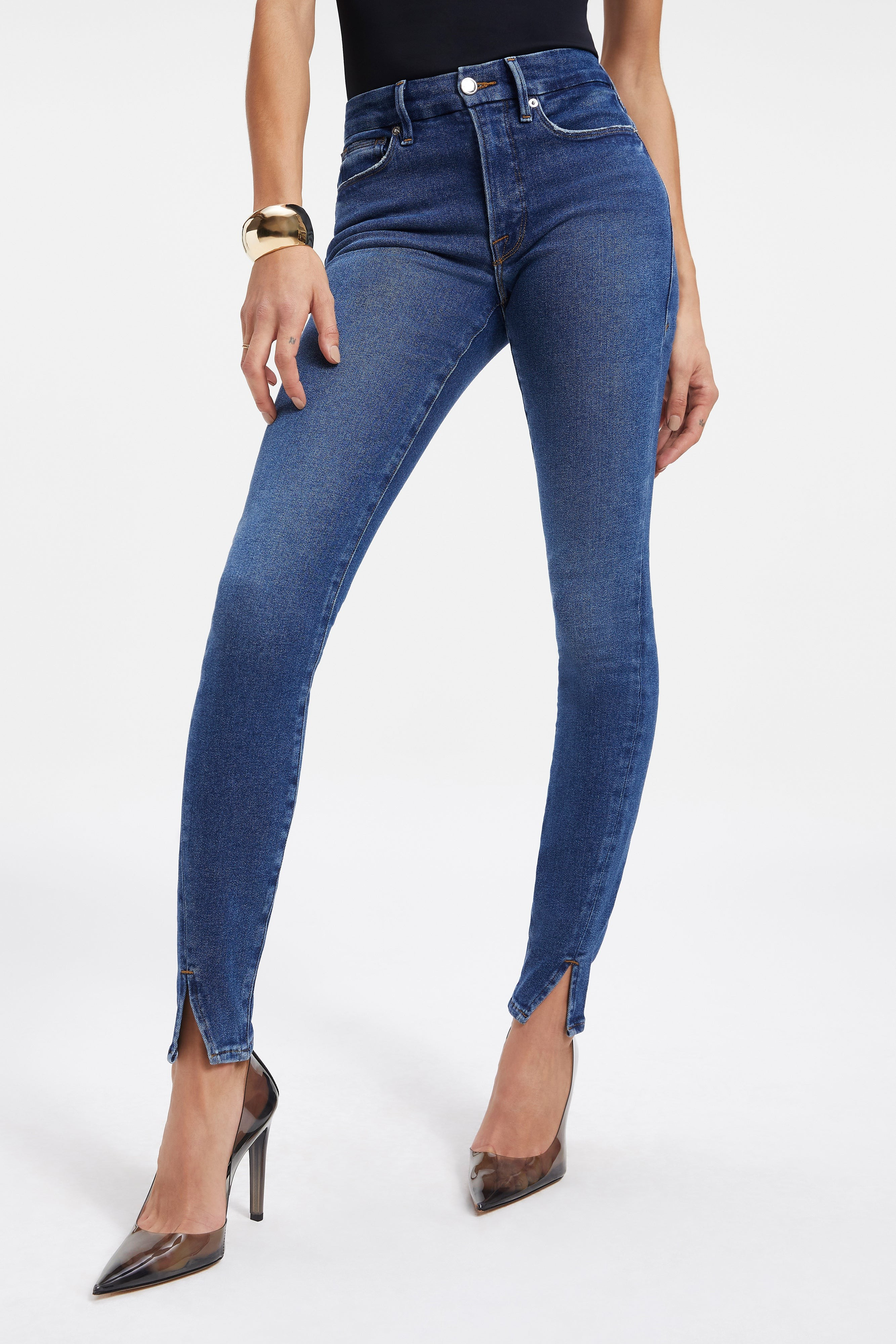 GOOD LEGS TWISTED SLIT | INDIGO004 | Good American