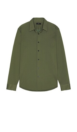 Theory Sylvain Long Sleeve Shirt in Green. Taglia L. Also in M, S, XL/1X, XXL/2X. | Revolve Clothing (Global)
