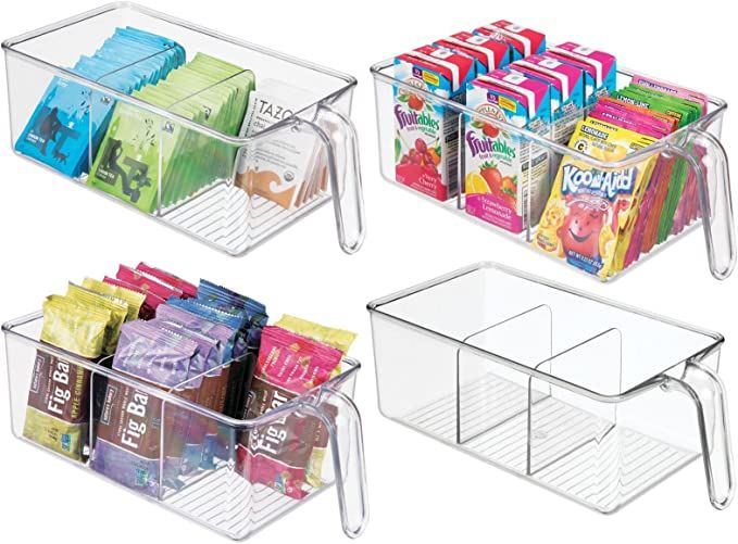 mDesign Plastic Kitchen Pantry Cabinet Refrigerator Food Storage Organizer Bin Holder with Handle... | Amazon (US)