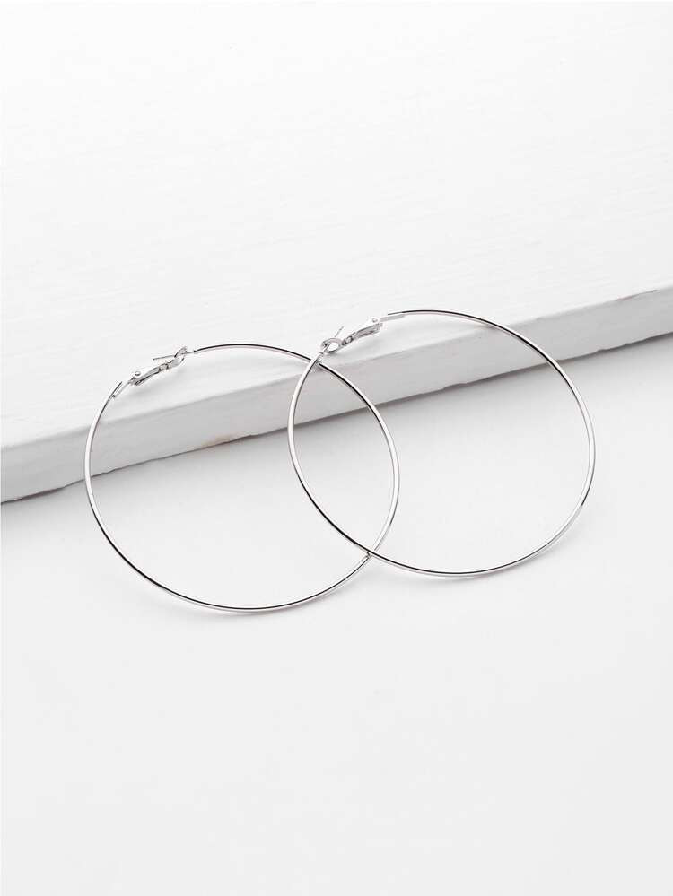 Brincos de argola de metal minimalistas | SHEIN
