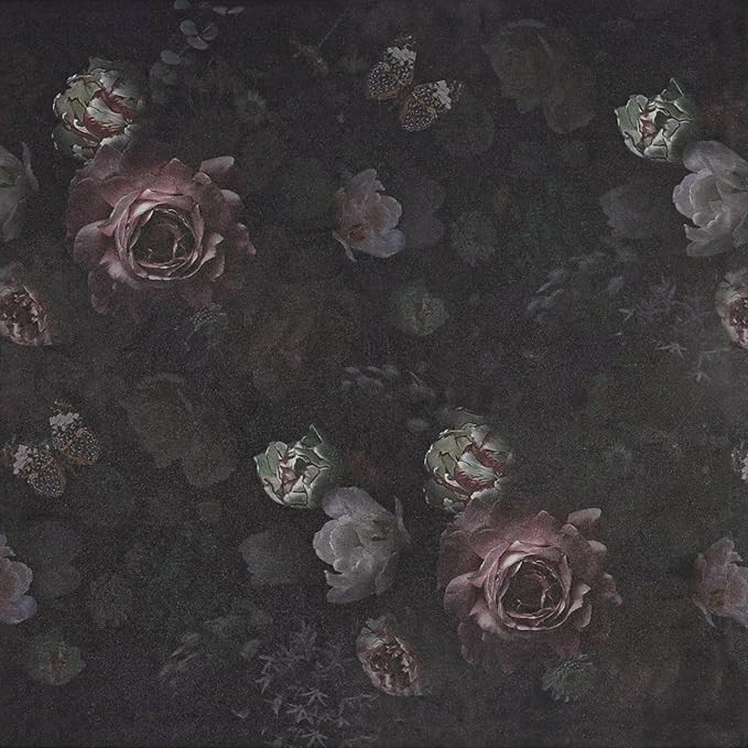 VEELIKE 17.7''x118'' Vintage Dark Floral Peel and Stick Wallpaper Peony Floral Boho Removable Sel... | Amazon (US)