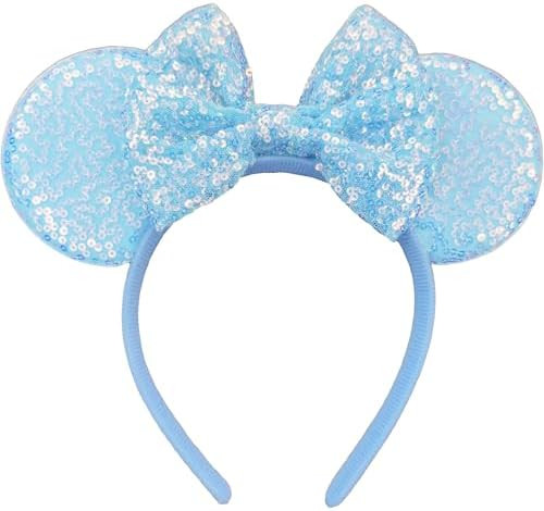 XINXIYAN Mouse Ears Headbands for Women Glitter Sequin Mouse Ears Bow Headband Birthday Party Pri... | Amazon (US)