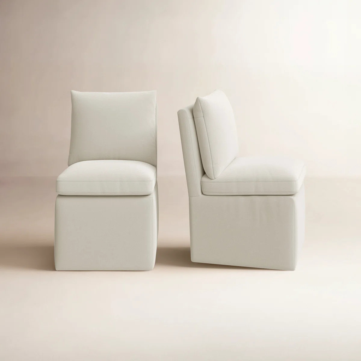 Alayaa Upholstered Side Chair with Casters (Set of 2) | Wayfair North America