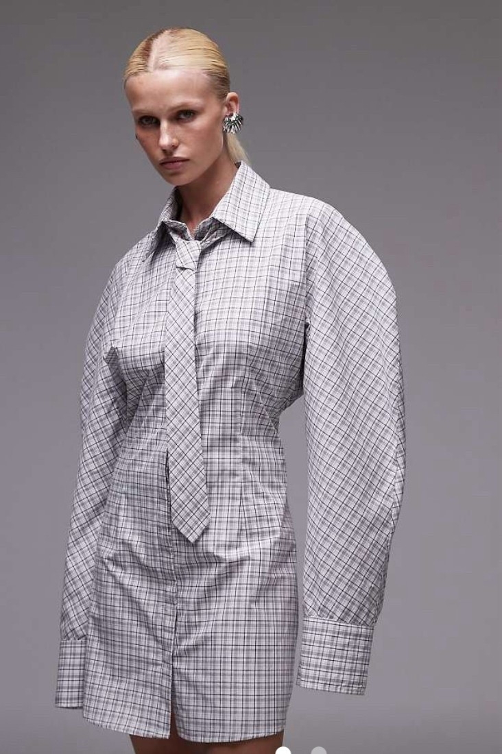 Upgrade your wardrobe with this modern take on a classic: the plaid cinch tie-back shirt dress by ASOS DESIGN 🎀🖤 Featuring a check print, spread collar, long sleeves, and a romantic tie-neck detail, this dress is all about tailored femininity. A fitted waist and lace-up back create a flattering silhouette, making it perfect for transitional seasons, casual workdays, or dressed-up weekend looks.

#LTKFindsUnder100 #LTKFindsUnder50 #LTKParties