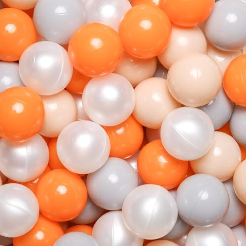 GOGOSO Ball Pit Balls for Toddlers Kids Plastic Balls for Ball-Pit Playpen Pool Baby Pastel BPA-Free Non Toxic Pastel Crush Proof Bal Orange Beige Pearl White Gray 100pcs | Amazon (US)