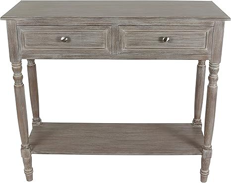 Decor Therapy Simplify Two Drawer Console table, Natural Wood | Amazon (US)
