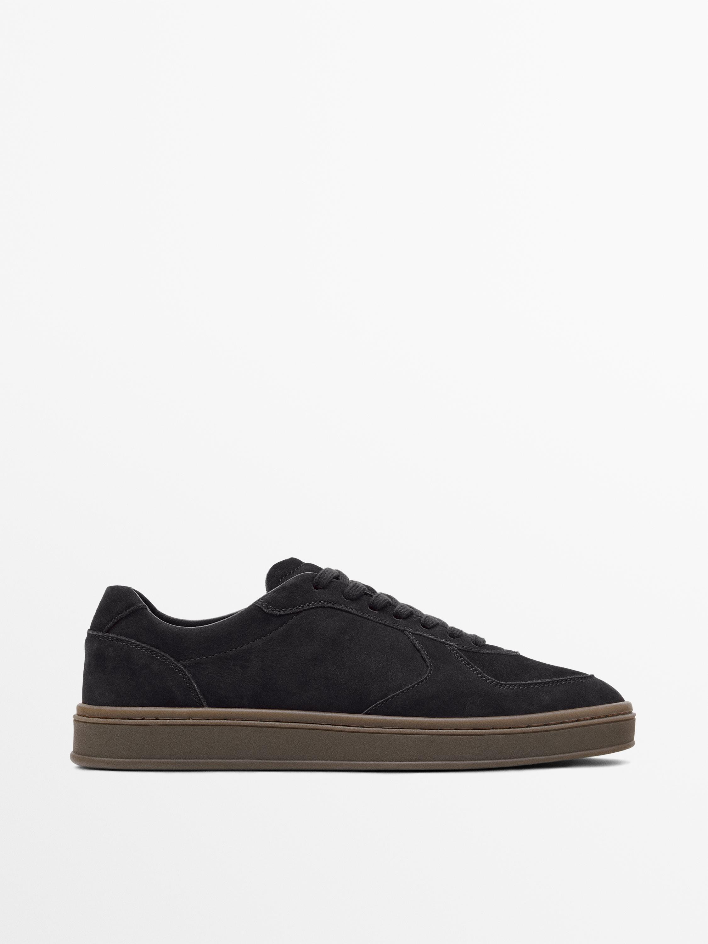 Nubuck trainers with contrast sole | Massimo Dutti US