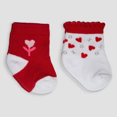 Carter's Just One You®️ Baby Girls' 2pk Valentines Day Socks - Red 0-6M | Target