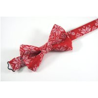 Red Christmas Bow Tie, Holiday Red Fair Isle Sweater Knit Boy's Christmas Tie | Etsy (US)