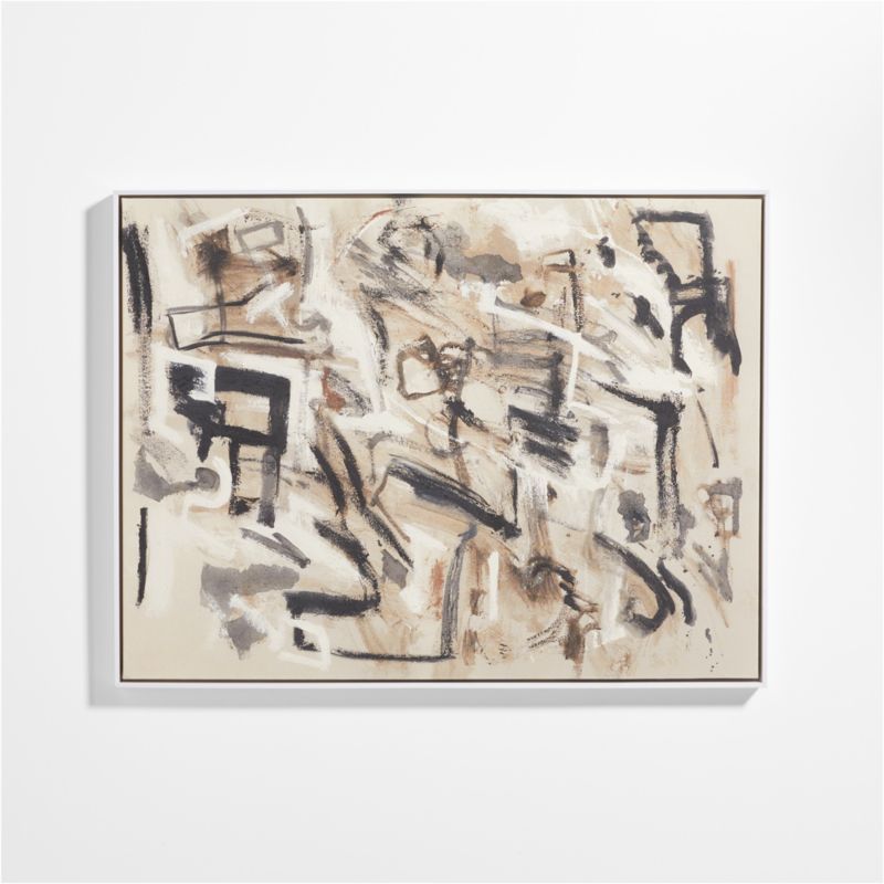 'Family Function' Framed Beige Abstract Wall Art Print 36"x48" by Joe Turner | Crate & Barrel | Crate & Barrel