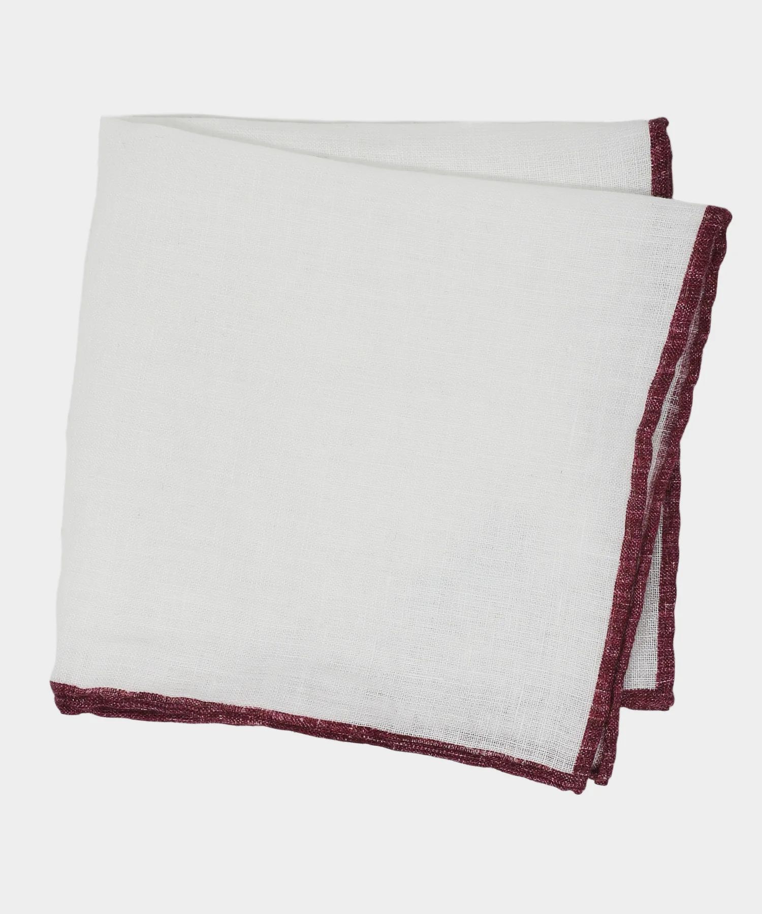Italian Tipped Linen Pocket Square in Maroon | Todd Snyder